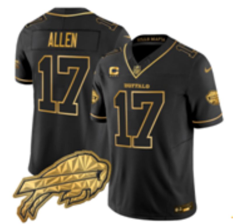Men 2026 Buffalo Bills #17 Allen Black Gold 6th generations Nike Limited NFL Jersey style 02->washington commanders->NFL Jersey
